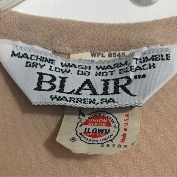 Vintage Blair Long Sleeve Crossover Wrap Dress Scallop Lace Elastic Waist 8 - Picture 5 of 6